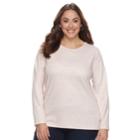 Plus Size Croft & Barrow&reg; Crewneck Tee, Women's, Size: 2xl, Brt Pink