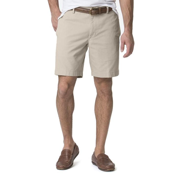 Men's Chaps Stretch Twill Shorts, Size: 38, Beig/green (beig/khaki)