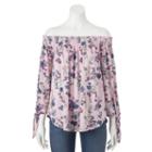 Juniors' Pink Republic Smocked Off The Shoulder Top, Girl's, Size: Xl, Lt Beige