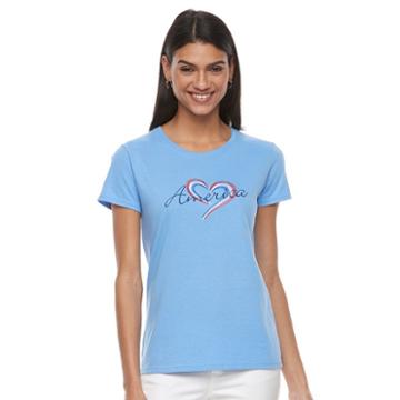 Women's Mccc American Graphic Tee, Size: Large, Brt Blue