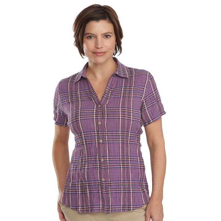 Women's Woolrich Carrabelle Plaid Button-down Shirt, Size: Small, Med Purple