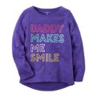 Girls 4-8 Carter's Daddy Makes Me Smile Graphic Long-sleeved Tee, Size: 6x, Purple