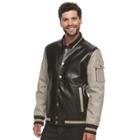 Men's Xray Slim-fit Varsity Jacket, Size: Small, Black
