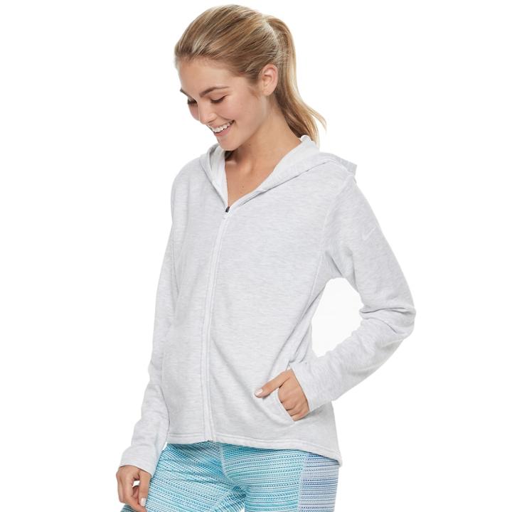 Women's Nike Dry Training Zip-up Hoodie, Size: Small, Light Grey