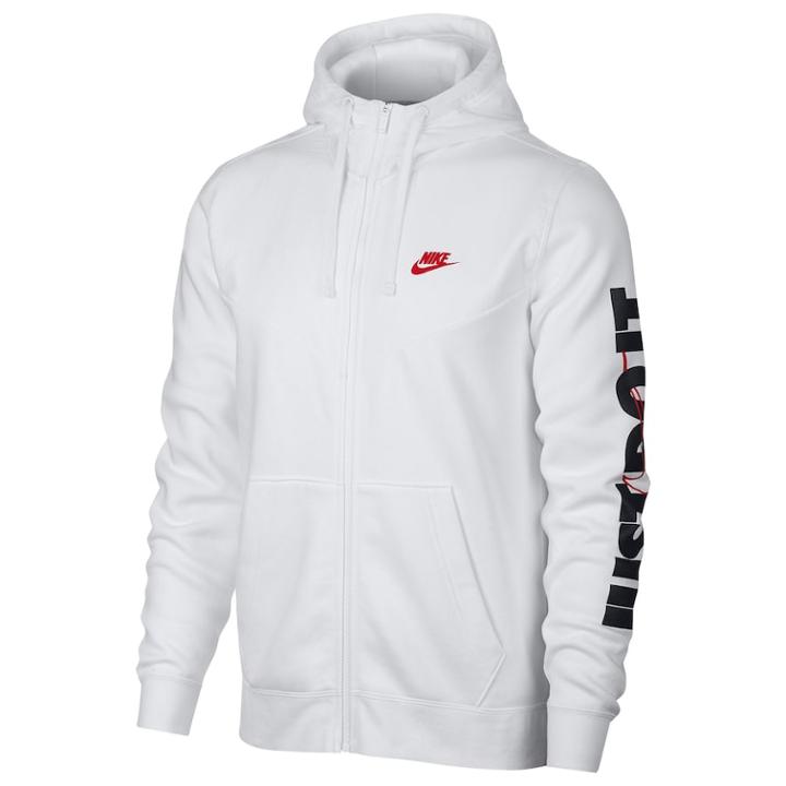 Men's Nike Full-zip Fleece Hoodie, Size: Xl, White