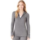 Women's Cuddl Duds Half-zip Hooded Fleece, Size: Xs, Grey (charcoal)
