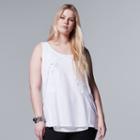 Plus Size Simply Vera Vera Wang Applique Tank Top, Women's, Size: 0x, White