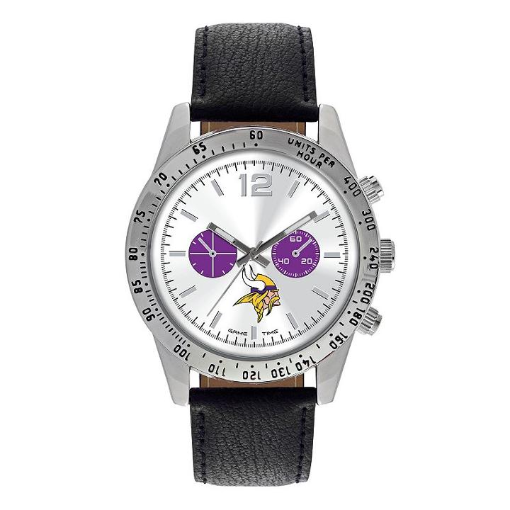 Men's Game Time Minnesota Vikings Letterman Watch, Black