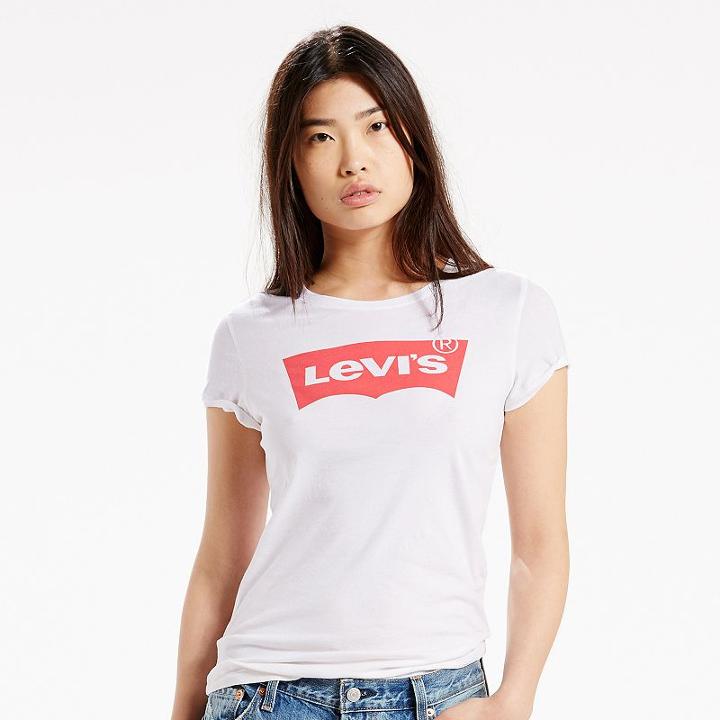 Women's Levi's Batwing Logo Tee, Size: Medium, White Oth