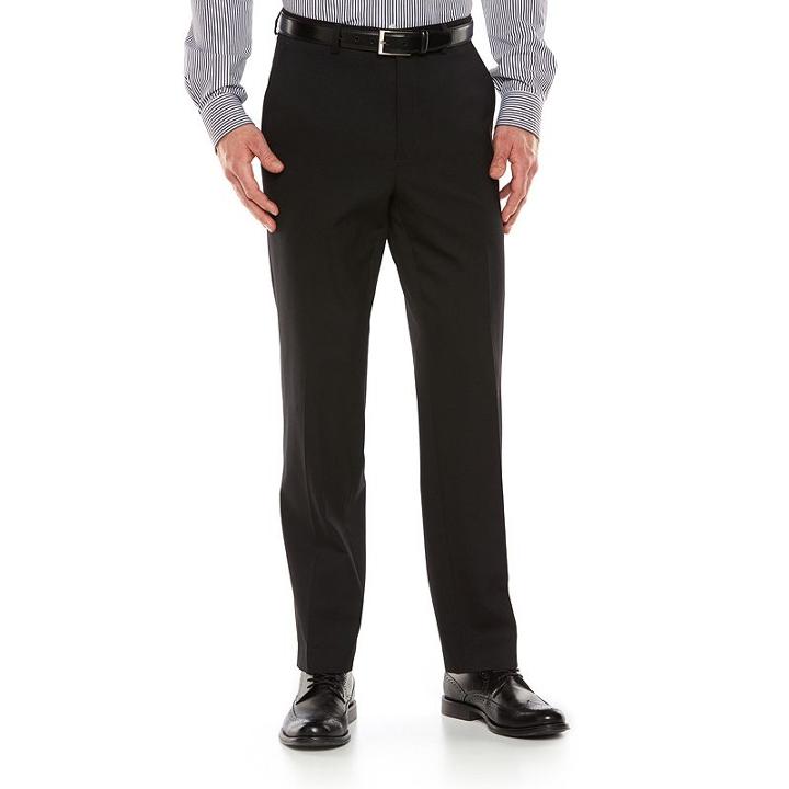 Big & Tall Chaps Performance Classic-fit Wool-blend Comfort Stretch Flat-front Suit Pants, Men's, Size: 46x30, Black