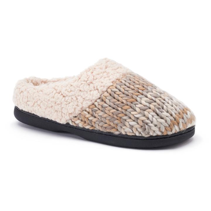 Women's Dearfoams Chunky Space-dyed Knit Clog Slippers, Size: Large, Beige Oth