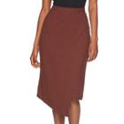 Women's Apt. 9&reg; Asymmetrical Faux-wrap Skirt, Size: Small, Brown