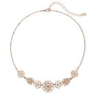 Lc Lauren Conrad Openwork Flower & Teardrop Necklace, Women's, Multicolor