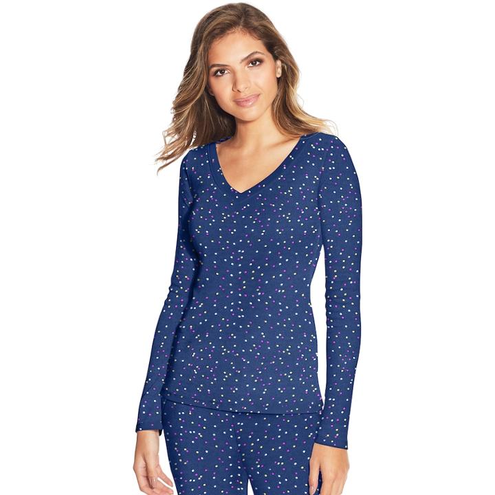 Women's Maidenform Prima Ballerina Lounge Top, Size: Large, Dark Blue