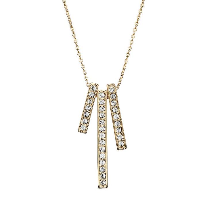 Crystal Collection Crystal 14k Gold-plated Stick Pendant Necklace, Women's, Yellow