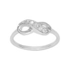 Sterling Silver Cubic Zirconia Infinity Midi Ring, Women's, Size: 3, White