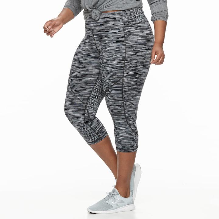 Plus Size Tek Gear&reg; Space-dye Performance Capri Leggings, Women's, Size: 1xl, Oxford