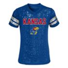 Girls 4-6x Kansas Jayhawks Opal Burnout Tee, Girl's, Size: L (6x), Blue