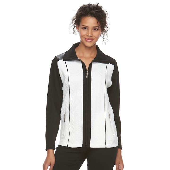 Women's Cathy Daniels Colorblock Quilted Jacket, Size: Medium, White
