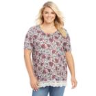 Plus Size Maternity Oh Baby By Motherhood&trade; Floral Lace Top, Women's, Size: 3xl, Ovrfl Oth