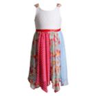 Girls 4-6x Youngland Handkerchief Hem Knit Woven Dress, Size: 6, White