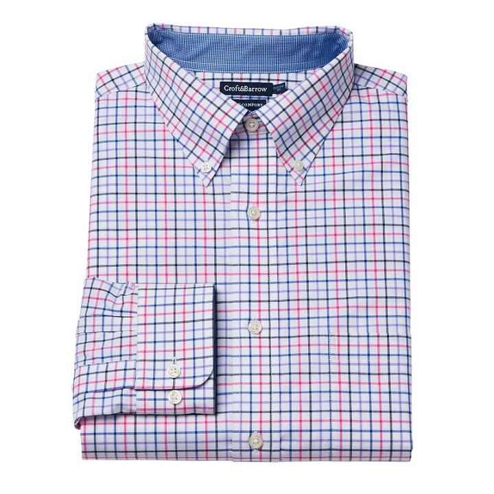 Big & Tall Croft & Barrow&reg; True Comfort Regular-fit Dress Shirt, Men's, Size: 19 38/9t, White Oth