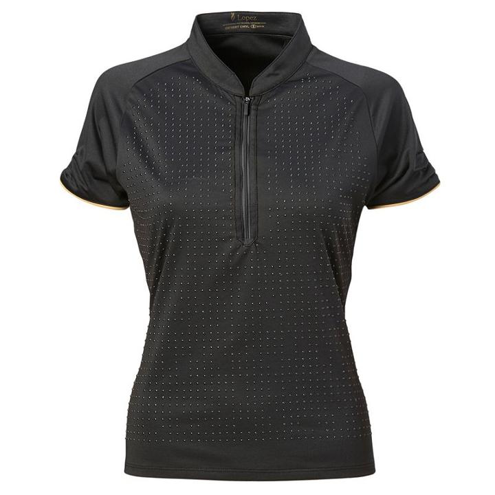 Women's Nancy Lopez Desire Quarter-zip Golf Polo, Size: Large, Black