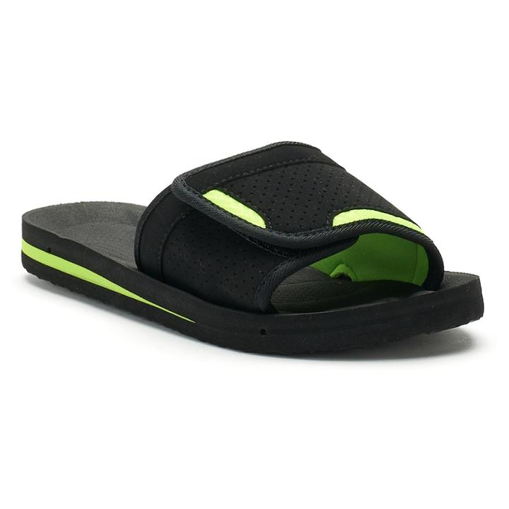 Boys 4-20 Tek Gear&reg; Performance Slide Sandals, Size: 5/6, Med Green