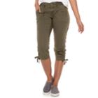 Women's Sonoma Goods For Life&trade; Ultra Comfortwaist Ruched Utility Capris, Size: 14, Green