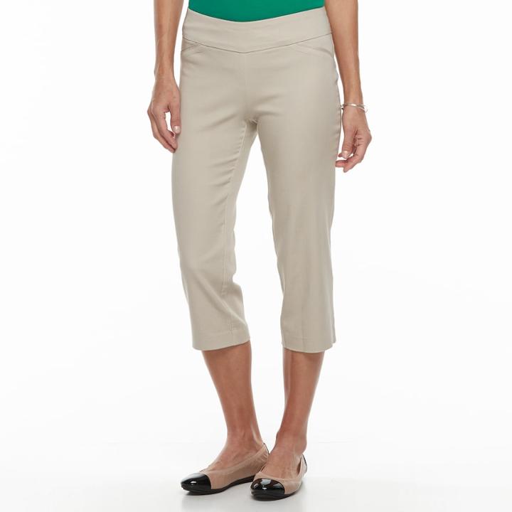 Women's Croft & Barrow&reg; Polished Pull-on Capris, Size: 12, Med Grey