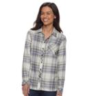 Petite Sonoma Goods For Life&trade; Plaid Button-down Shirt, Women's, Size: S Petite, Purple