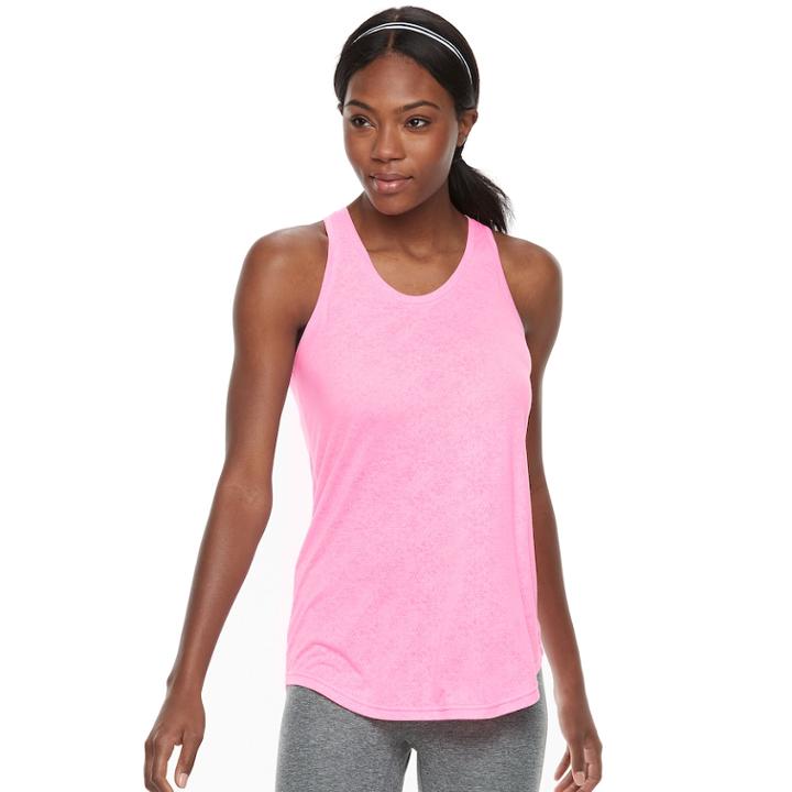 Women's Petite Tek Gear&reg; Racer Back Tank, Size: Xl Petite, Brt Pink