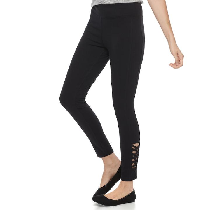 Women's French Laundry Lace-up Leggings, Size: Medium, Oxford
