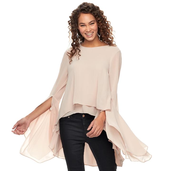 Women's Jennifer Lopez Tiered High-low Top, Size: Medium, Pink