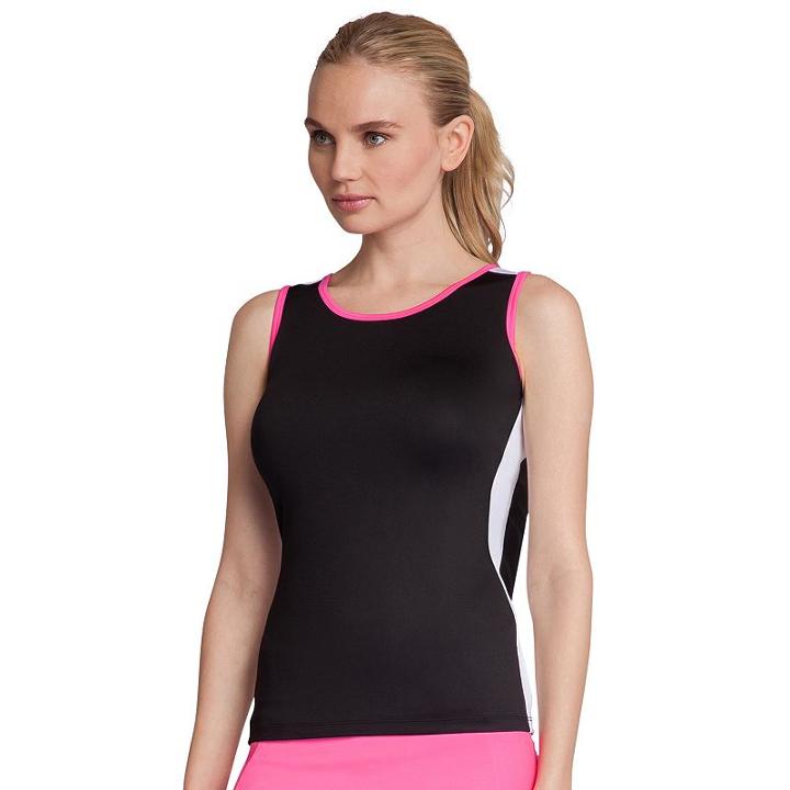 Women's Tail Shocking Siren Veda Tennis Tank, Size: Medium, Black
