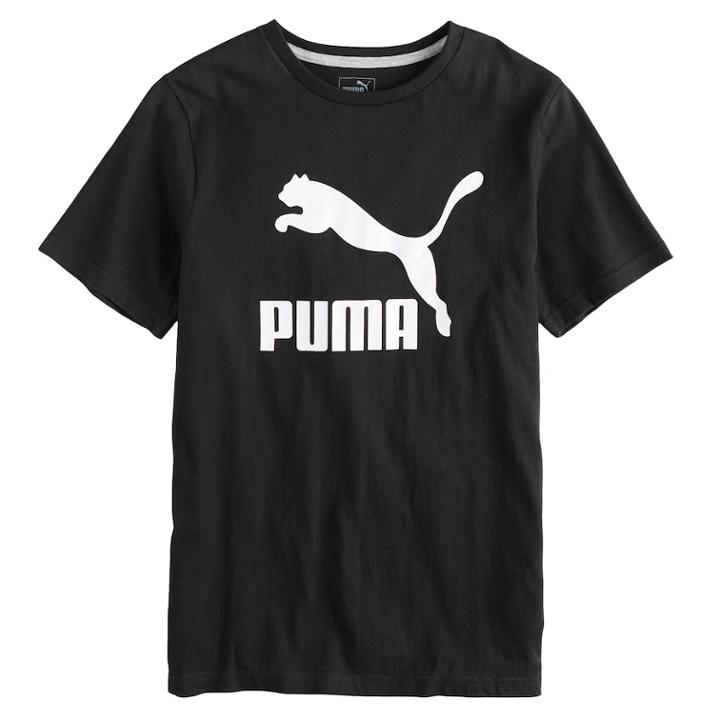 Boys 8-20 Puma Big Logo Tee, Size: Medium, Black