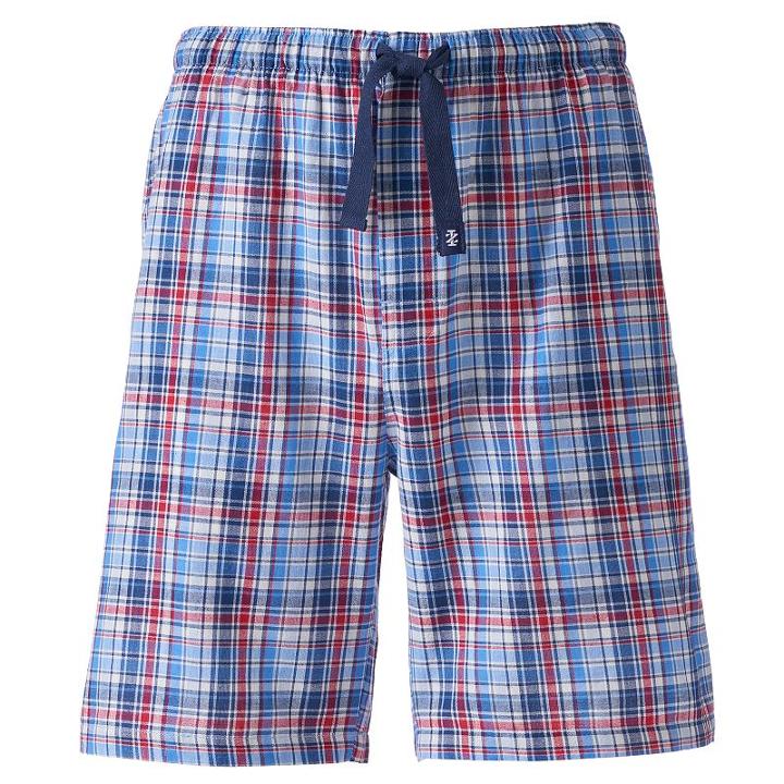 Izod, Men's Plaid Jams Shorts, Size: Medium, Med Blue