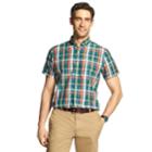 Men's Izod Cool Fx Breeze Classic-fit Plaid Casual Button-down Shirt, Size: Medium, Brt Green
