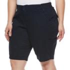 Plus Size Gloria Vanderbilt Marion Bermuda Shorts, Women's, Size: 22 W, Black