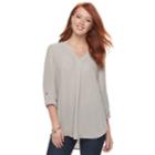 Women's Apt. 9&reg; Roll-tab Chiffon Tunic Top, Size: Small, Grey