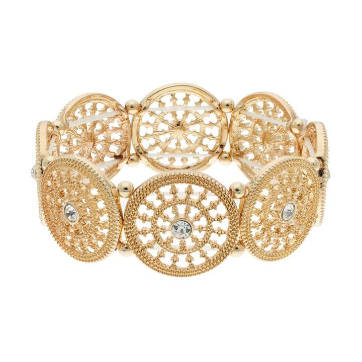 Lc Lauren Conrad Medallion Stretch Bracelet, Women's, Gold