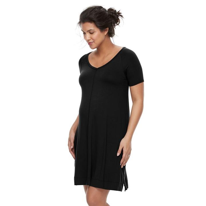 Maternity A:glow Swing T-shirt Dress, Women's, Size: L-mat, Black