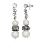 Simply Vera Vera Wang Nickel Free Simulated Pearl Chain Drop Earrings, Women's, White