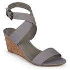 Journee Collection Kaylee Women's Wedge Sandals, Girl's, Size: 8.5, Grey