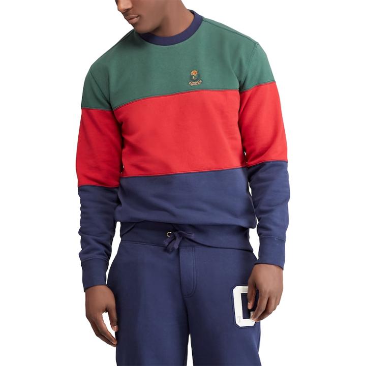 Men's Chaps Colorblock French Terry Pullover, Size: Medium, Green