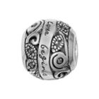 Individuality Beads Sterling Silver Marcasite Family Where Love Begins Bead, Women's, Grey