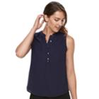 Women's Apt. 9&reg; Sleeveless Henley Top, Size: Xl, Dark Blue