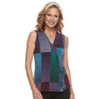 Women's Dana Buchman Pleated V-neck Tank, Size: Medium, Drk Purple