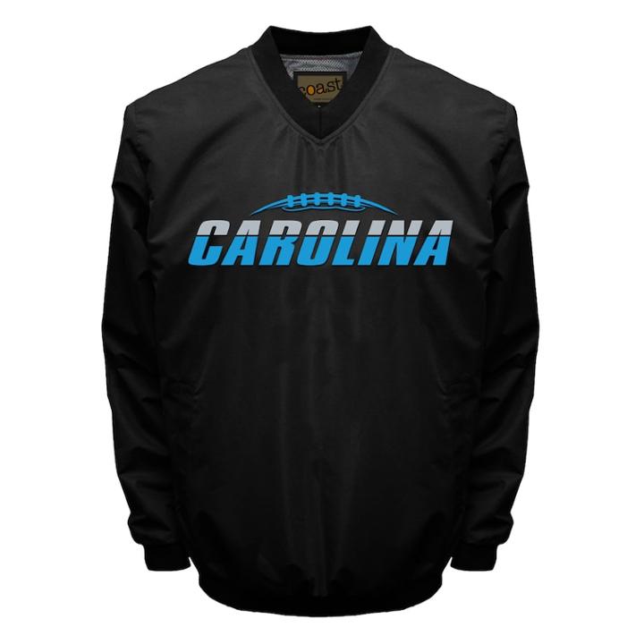 Men's Franchise Club Tone City Carolina Football Windshell Pullover Jacket, Size: Xxl, Black