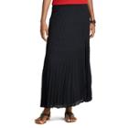 Petite Chaps Pleated Georgette Skirt, Women's, Size: L Petite, Black